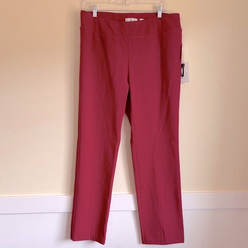 Lena Gabrielle Women’s Red Straight-Leg Pants Size 16